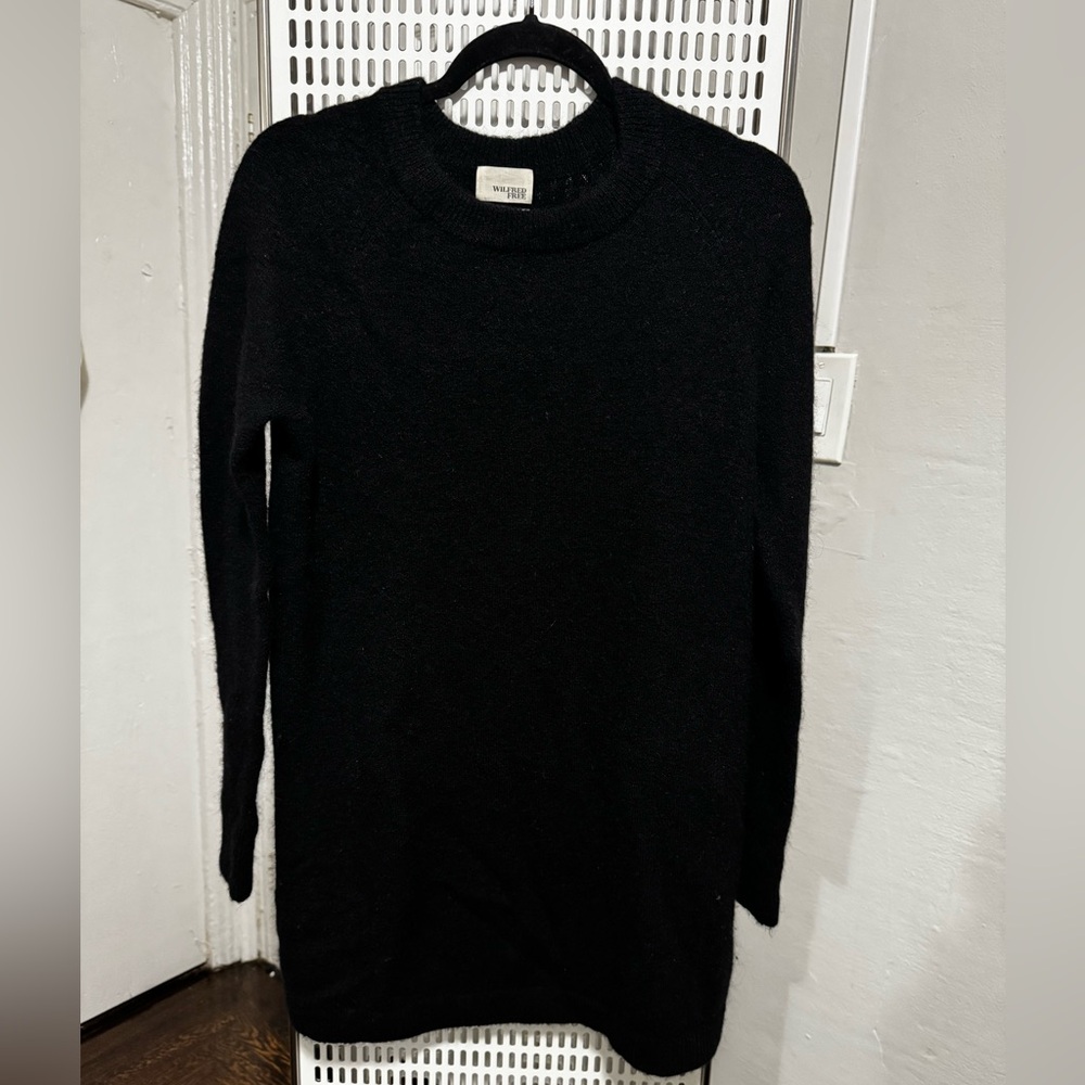 Aritzia Wilfred Free Womens Wool Alpaca Blend Crewneck Sweater Dress Small Black